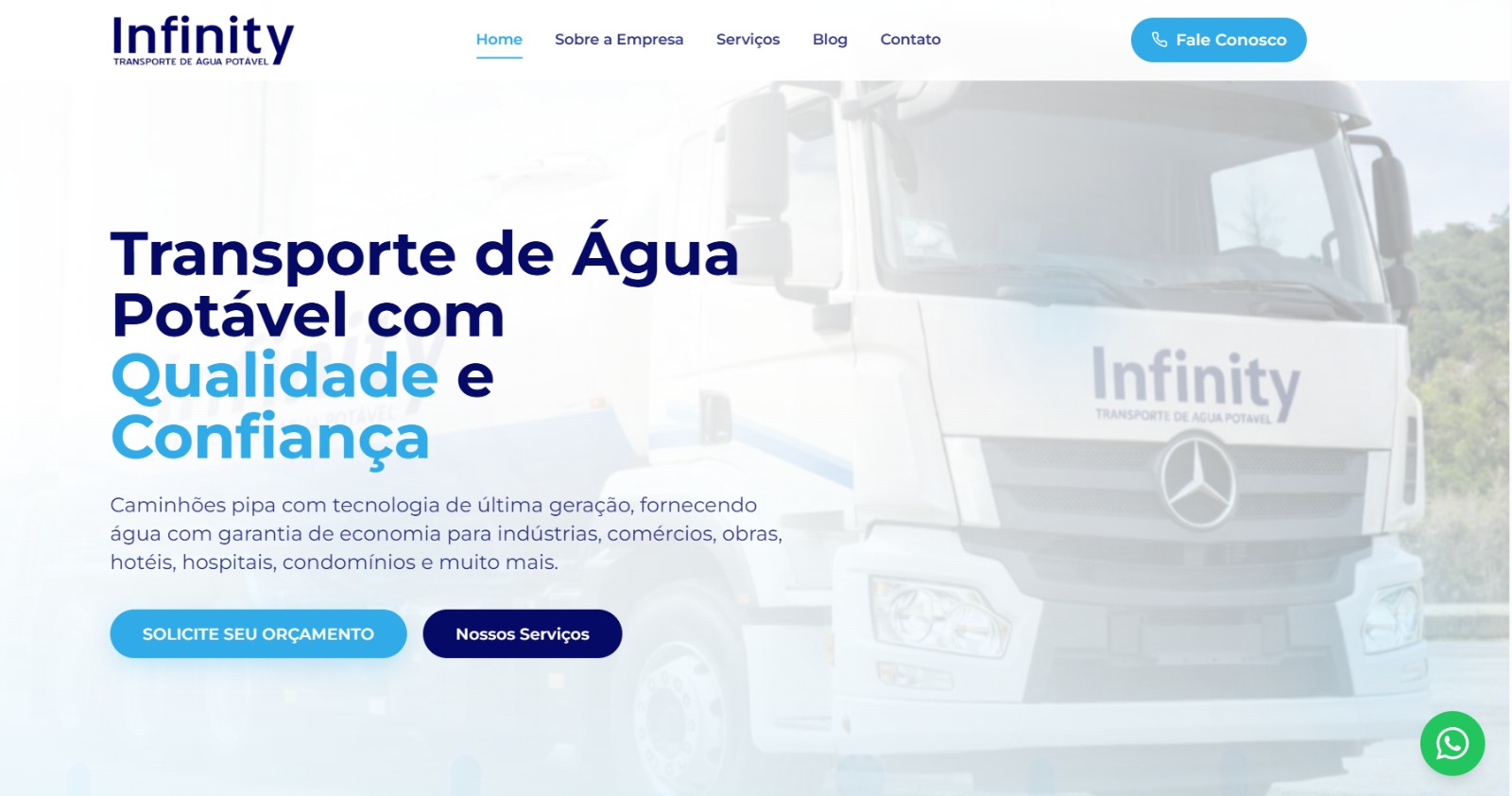Prévia do site Infinity Água